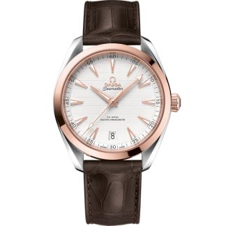 Omega Seamaster Aqua Terra 150M 41 mm, acciaio-oro Sedna™ su cinturino di pelle 220.23.41.21.02.001