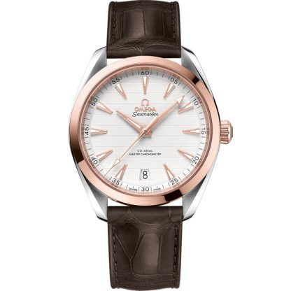 Omega Seamaster Aqua Terra 150M 41 mm, acciaio-oro Sedna™ su cinturino di pelle 220.23.41.21.02.001