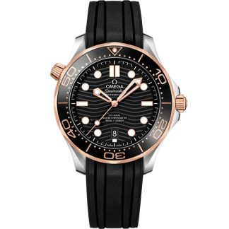 Omega Seamaster Diver 300M 42 mm, acciaio-oro Sedna™ su cinturino in caucciù 210.22.42.20.01.002