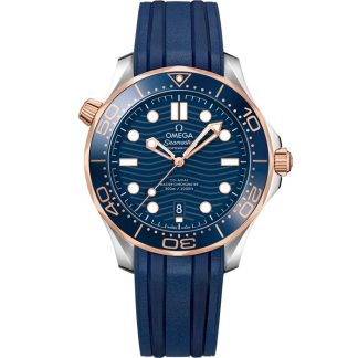 Omega Seamaster Diver 300M 42 mm, acciaio-oro Sedna™ su cinturino in caucciù 210.22.42.20.03.002
