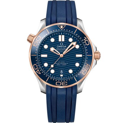 Omega Seamaster Diver 300M 42 mm, acciaio-oro Sedna™ su cinturino in caucciù 210.22.42.20.03.002
