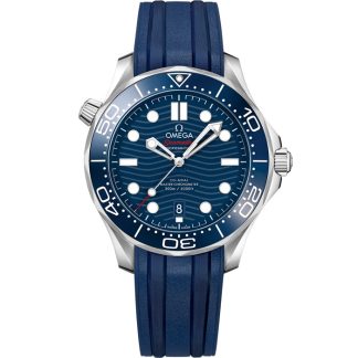Omega Seamaster Diver 300M 42 mm, acciaio su cinturino in caucciù 210.32.42.20.03.001