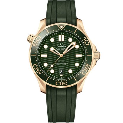 Omega Seamaster Diver 300M 42 mm, oro Moonshine™ su cinturino in caucciù 210.62.42.20.10.001