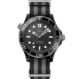 Omega Seamaster Diver 300M 43,5 mm, ceramica nera su cinturino NATO 210.92.44.20.01.002