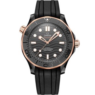Omega Seamaster Diver 300M 43,5 mm, ceramica nera su cinturino in caucciù 210.62.44.20.01.001