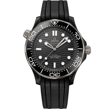 Omega Seamaster Diver 300M 43,5 mm, ceramica nera su cinturino in caucciù 210.92.44.20.01.001