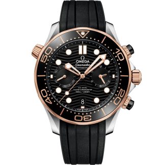 Omega Seamaster Diver 300M 44 mm, acciaio-oro Sedna™ su cinturino in caucciù 210.22.44.51.01.001