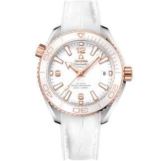 Omega Seamaster Planet Ocean 600M 39,5 mm, acciaio-oro Sedna™ su cinturino in pelle con rivestimento interno in caucciù 215.23.40.20.04.001