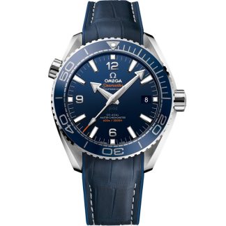 Omega Seamaster Planet Ocean 600M 43,5 mm, acciaio su cinturino in pelle con rivestimento interno in caucciù 215.33.44.21.03.001