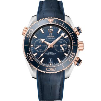 Omega Seamaster Planet Ocean 600M 45,5 mm, acciaio-oro Sedna™ su cinturino in pelle con rivestimento interno in caucciù 215.23.46.51.03.001