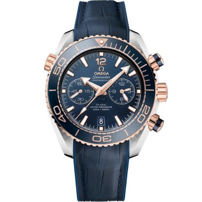 Omega Seamaster Planet Ocean 600M 45,5 mm, acciaio-oro Sedna™ su cinturino in pelle con rivestimento interno in caucciù 215.23.46.51.03.001