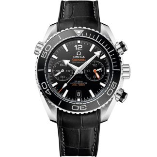 Omega Seamaster Planet Ocean 600M 45,5 mm, acciaio su cinturino in pelle con rivestimento interno in caucciù 215.33.46.51.01.001