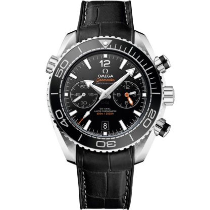 Omega Seamaster Planet Ocean 600M 45,5 mm, acciaio su cinturino in pelle con rivestimento interno in caucciù 215.33.46.51.01.001