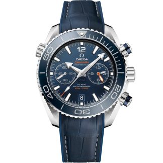 Omega Seamaster Planet Ocean 600M 45,5 mm, acciaio su cinturino in pelle con rivestimento interno in caucciù 215.33.46.51.03.001