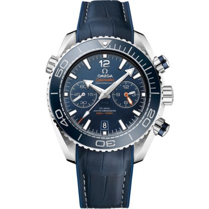 Omega Seamaster Planet Ocean 600M 45,5 mm, acciaio su cinturino in pelle con rivestimento interno in caucciù 215.33.46.51.03.001