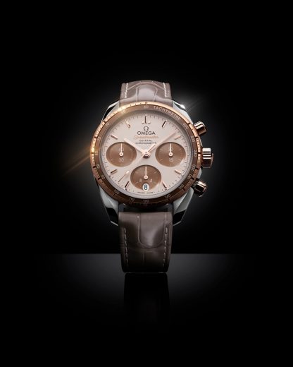 Omega Speedmaster 38 38 mm, acciaio-oro Sedna™ su cinturino di pelle 324.23.38.50.02.002 - immagine 3