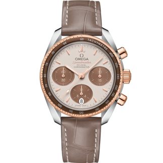 Omega Speedmaster 38 38 mm, acciaio-oro Sedna™ su cinturino di pelle 324.23.38.50.02.002