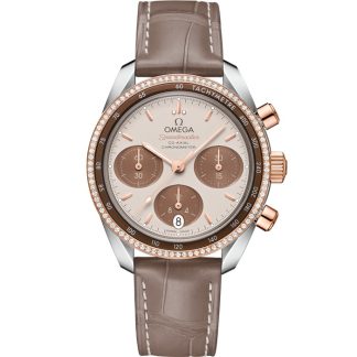 Omega Speedmaster 38 38 mm, acciaio-oro Sedna™ su cinturino di pelle 324.28.38.50.02.002