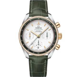 Omega Speedmaster 38 38 mm, acciaio-oro giallo su cinturino di pelle 324.28.38.50.02.001