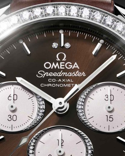Omega Speedmaster 38 38 mm, acciaio su alligatore 324.18.38.50.63.001 - immagine 7
