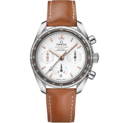 Omega Speedmaster 38 38 mm, acciaio su cinturino di pelle 324.32.38.50.02.001