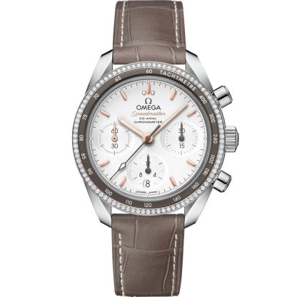Omega Speedmaster 38 38 mm, acciaio su cinturino di pelle 324.38.38.50.02.001