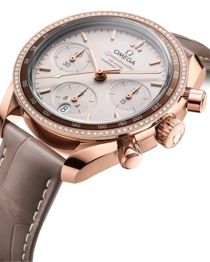 Omega Speedmaster 38 38 mm, oro Sedna™ su cinturino di pelle 324.68.38.50.02.003 - immagine 4
