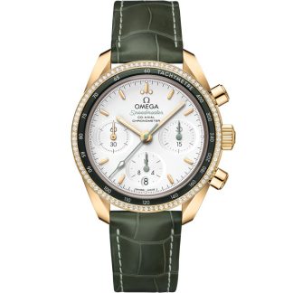 Omega Speedmaster 38 38 mm, oro giallo su cinturino di pelle 324.68.38.50.02.004
