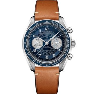 Omega Speedmaster Chronoscope 43 mm, acciaio su cinturino di pelle 329.32.43.51.03.001