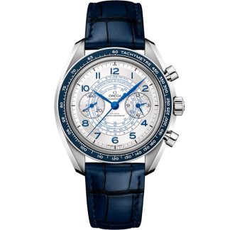 Omega Speedmaster Chronoscope 43 mm, acciaio su cinturino di pelle 329.33.43.51.02.001