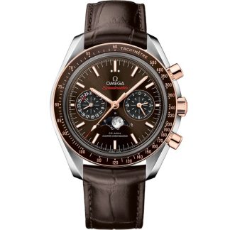Omega Speedmaster Fasi lunari 44,25 mm, acciaio-oro Sedna™ su cinturino di pelle 304.23.44.52.13.001