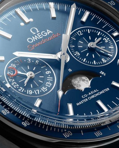 Omega Speedmaster Fasi lunari 44,25 mm, acciaio su cinturino di pelle 304.33.44.52.03.001 - immagine 4