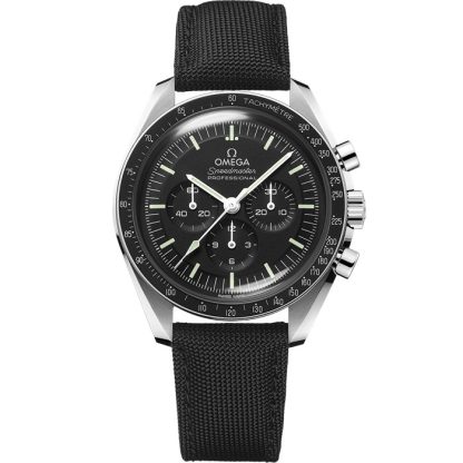Omega Speedmaster Moonwatch Professional 42 mm, acciaio su cinturino in tessuto rivestito in nylon 310.32.42.50.01.001