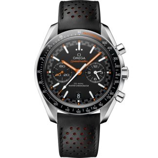 Omega Speedmaster Racing 44,25 mm, acciaio su cinturino di pelle 329.32.44.51.01.001
