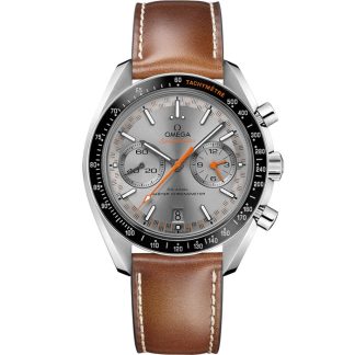 Omega Speedmaster Racing 44,25 mm, acciaio su cinturino di pelle 329.32.44.51.06.001