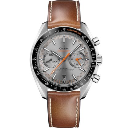 Omega Speedmaster Racing 44,25 mm, acciaio su cinturino di pelle 329.32.44.51.06.001