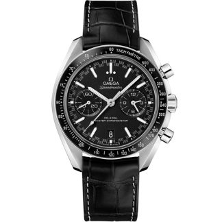 Omega Speedmaster Racing 44,25 mm, acciaio su cinturino di pelle 329.33.44.51.01.001
