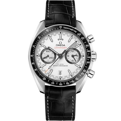 Omega Speedmaster Racing 44,25 mm, acciaio su cinturino di pelle 329.33.44.51.04.001