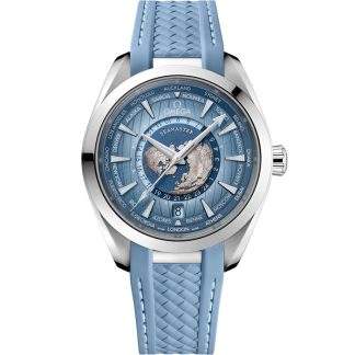Omega Summer Blue Seamaster Aqua Terra 150M 43 mm, acciaio su cinturino in caucciù 220.12.43.22.03.002