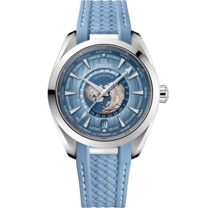 Omega Summer Blue Seamaster Aqua Terra 150M 43 mm, acciaio su cinturino in caucciù 220.12.43.22.03.002