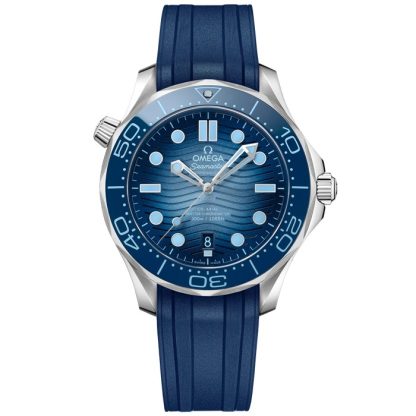 Omega Summer Blue Seamaster Diver 300M 42 mm, acciaio su cinturino in caucciù 210.32.42.20.03.002