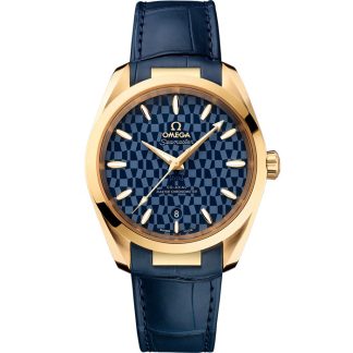 Omega Tokyo 2020 Seamaster Aqua Terra 150M 38 mm, oro giallo su cinturino di pelle 522.53.38.20.03.001
