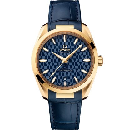 Omega Tokyo 2020 Seamaster Aqua Terra 150M 38 mm, oro giallo su cinturino di pelle 522.53.38.20.03.001