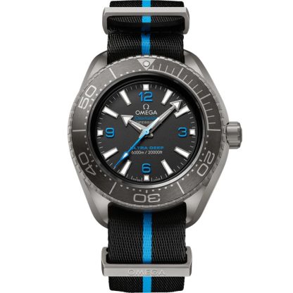 Omega Ultra Deep Seamaster Planet Ocean 6000M 45,5 mm, titanio su cinturino NATO 215.92.46.21.01.001